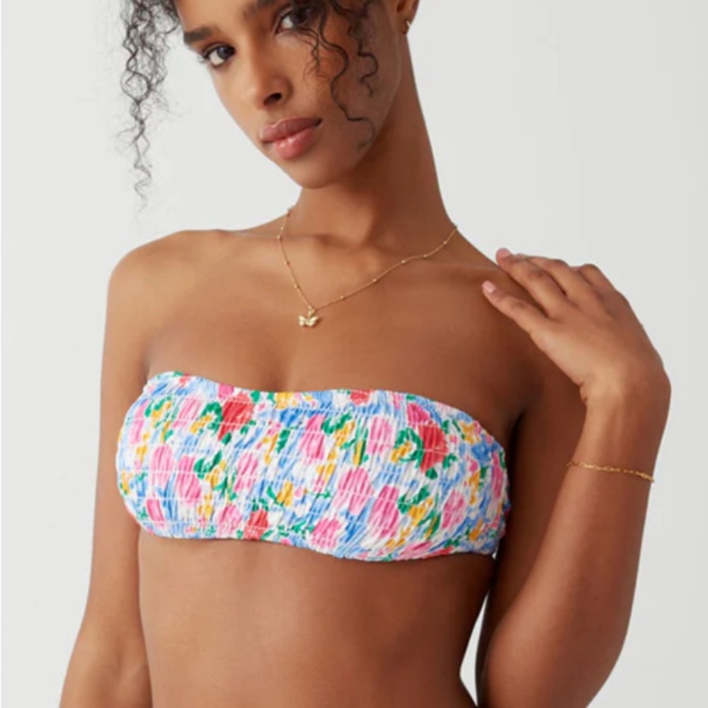 Frankie’s Bikinis Floral Bandeau Bikini Set || Top: medium…Bottom: small
